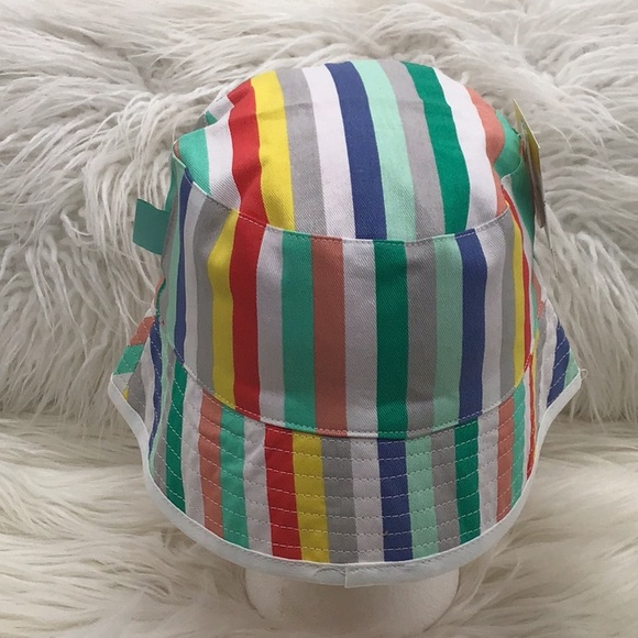 🟣🧢2/$12+Discount Ship! Stripe Multi-Color Sun Bucket Hat - Picture 3 of 5